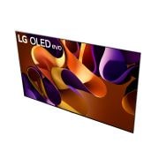 Vista laterale destra del TV LG OLED evo, OLED G4 sulla parete